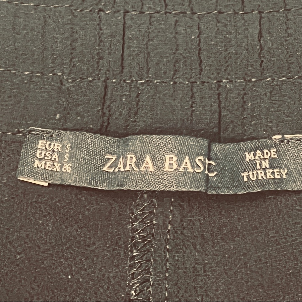 Zara Basic Black Elastic Drawstring Cuffed Pants … - image 4